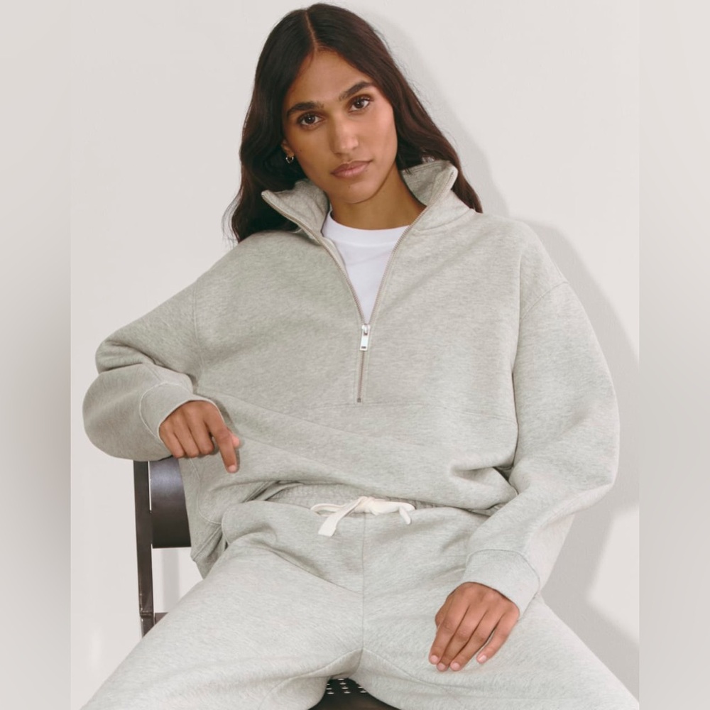 Everlane Luxe Half Zip Sweatshirt Sz. Large - Picture 4 of 8
